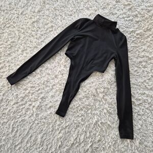 Shein Black Mock Neck Long Sleeve Bodysuit – XS